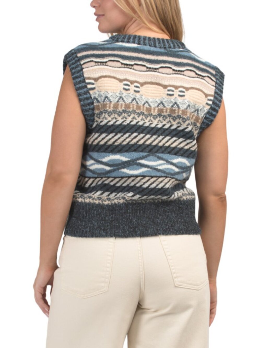 MAGASCHONI Wool Blend Crew Neck Sweater Vest - Picture 2 of 4